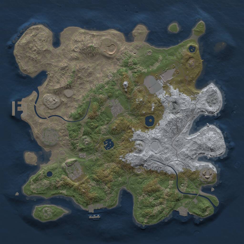 Rust Map: Procedural Map, Size: 3500, Seed: 6346248, 14 Monuments