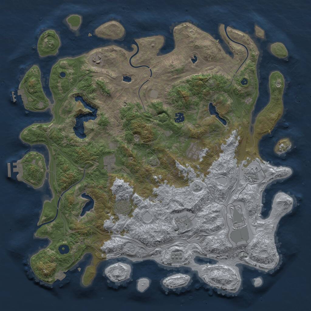 Rust Map: Procedural Map, Size: 4500, Seed: 3060354, 15 Monuments