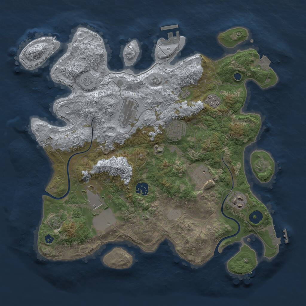 Rust Map: Procedural Map, Size: 3500, Seed: 5926214, 12 Monuments
