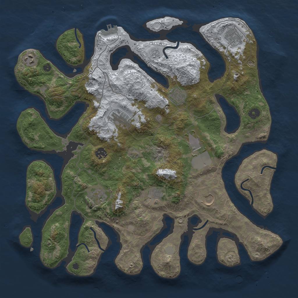 Rust Map: Procedural Map, Size: 4000, Seed: 993017, 17 Monuments