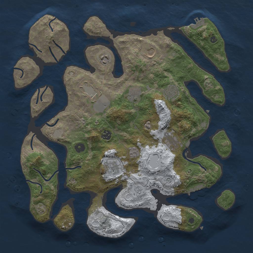Rust Map: Procedural Map, Size: 3850, Seed: 15770, 18 Monuments