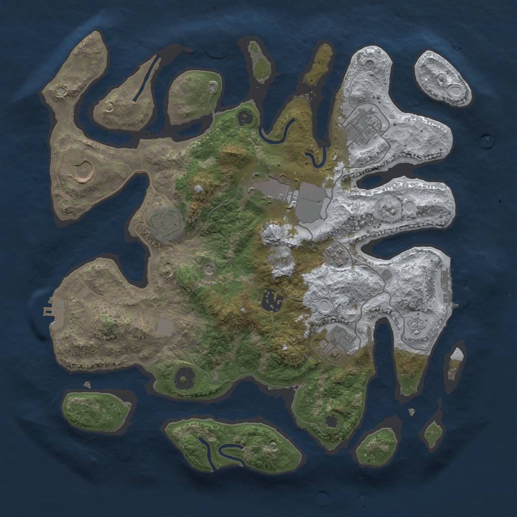 Rust Map: Procedural Map, Size: 3500, Seed: 6072526, 16 Monuments
