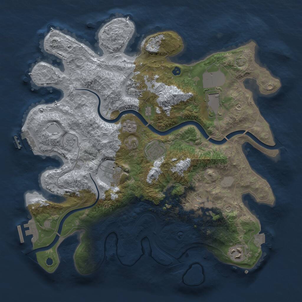 Rust Map: Procedural Map, Size: 3500, Seed: 1548404, 13 Monuments