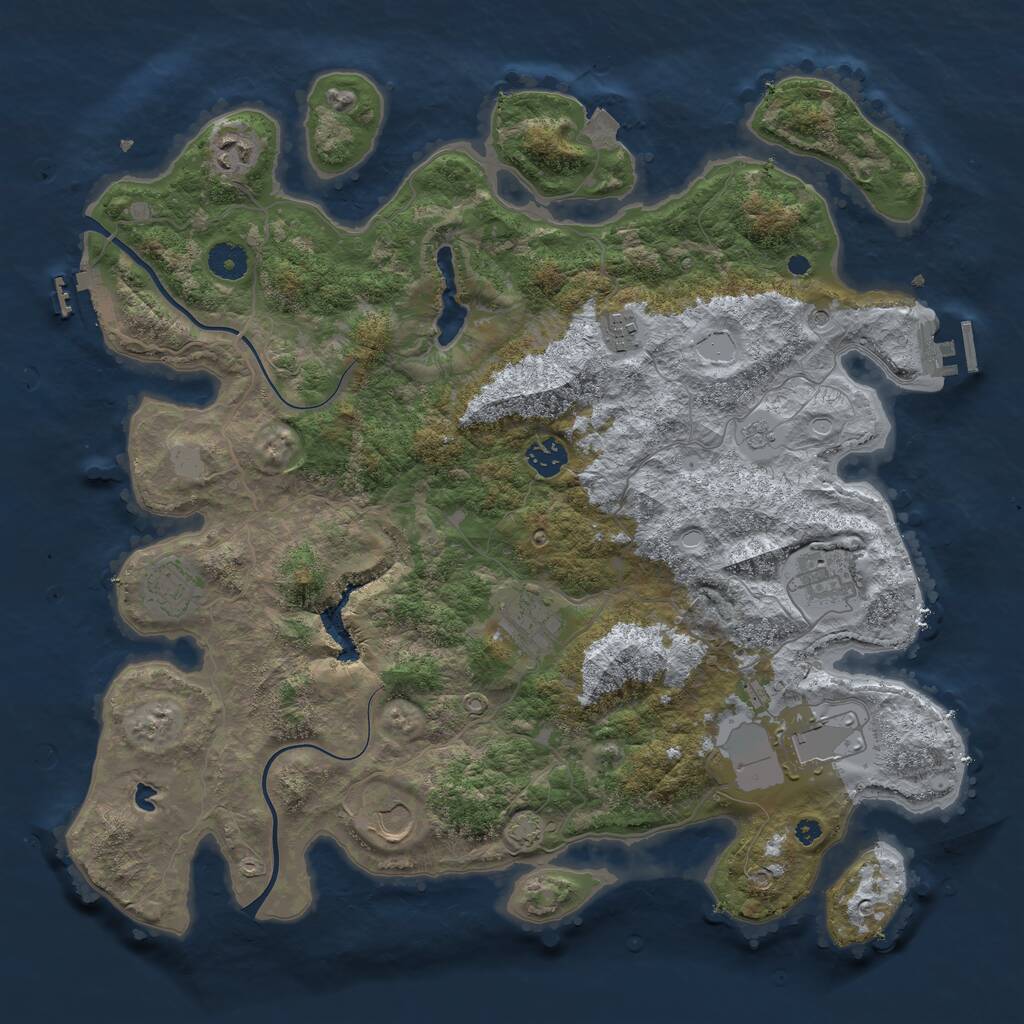Rust Map: Procedural Map, Size: 4000, Seed: 164547, 14 Monuments