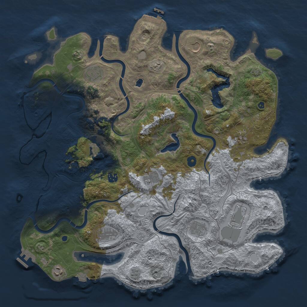 Rust Map: Procedural Map, Size: 4472, Seed: 1419008519, 17 Monuments