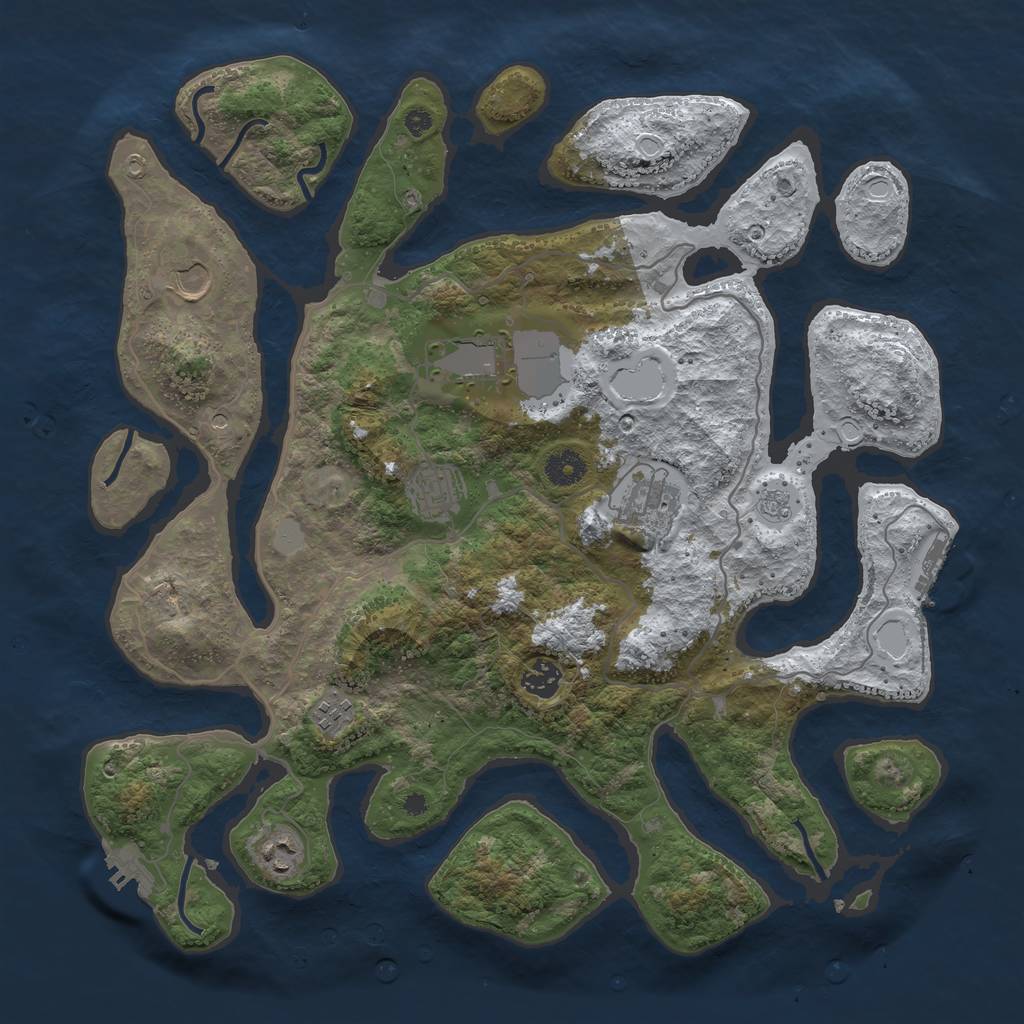 Rust Map: Procedural Map, Size: 4000, Seed: 415461, 16 Monuments
