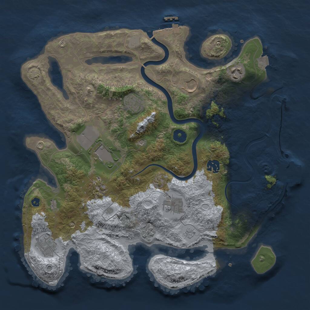 Rust Map: Procedural Map, Size: 3500, Seed: 3431892, 15 Monuments