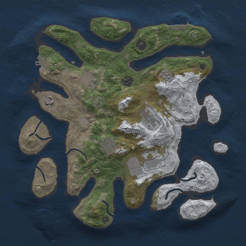 Rust Map: Procedural Map, Size: 3500, Seed: 1335423, 15 Monuments