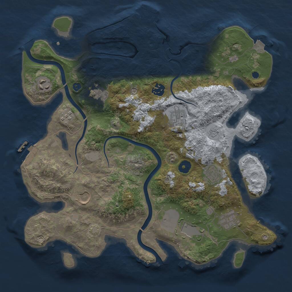 Rust Map: Procedural Map, Size: 3500, Seed: 1354632, 15 Monuments