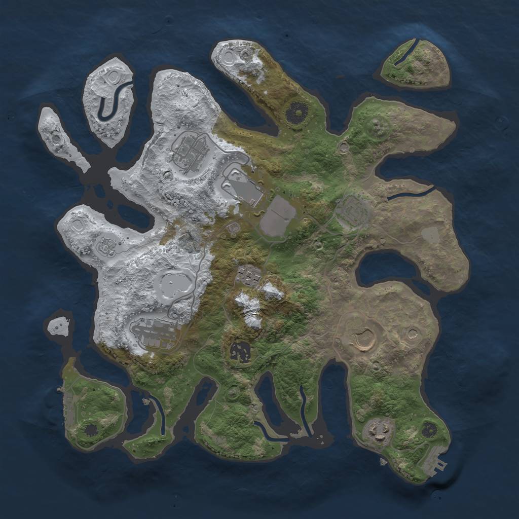Rust Map: Procedural Map, Size: 3500, Seed: 4798694, 17 Monuments