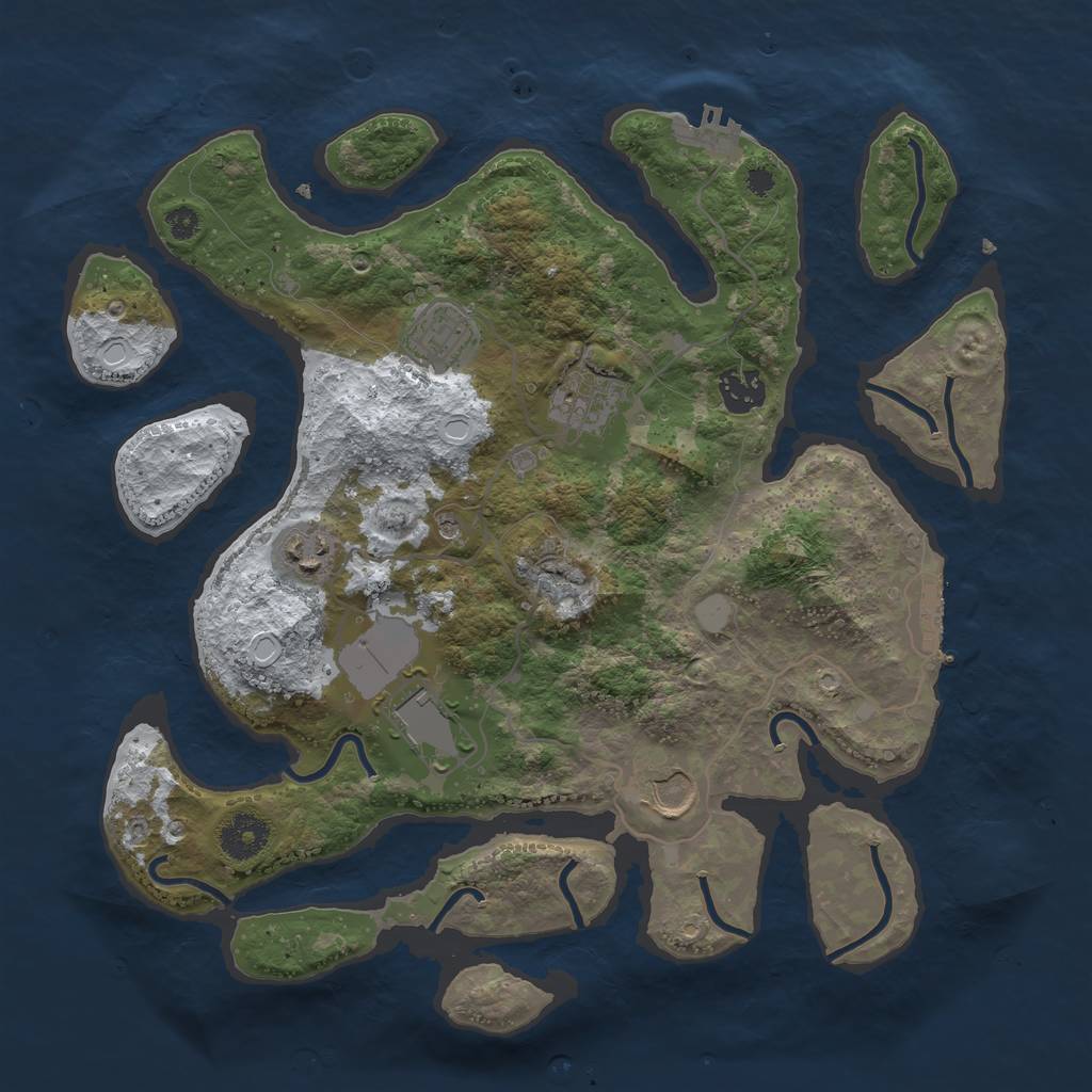 Rust Map: Procedural Map, Size: 3500, Seed: 5218934, 14 Monuments