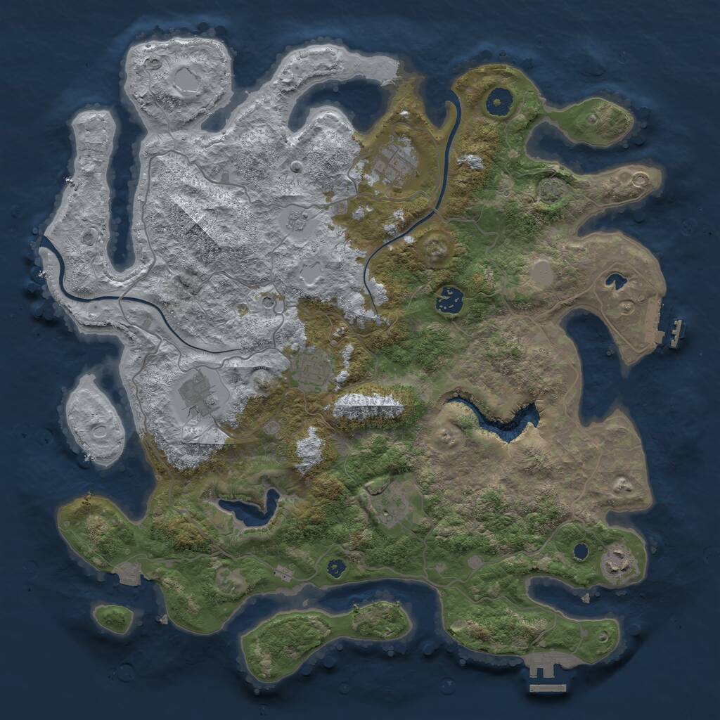 Rust Map: Procedural Map, Size: 4000, Seed: 263306, 12 Monuments