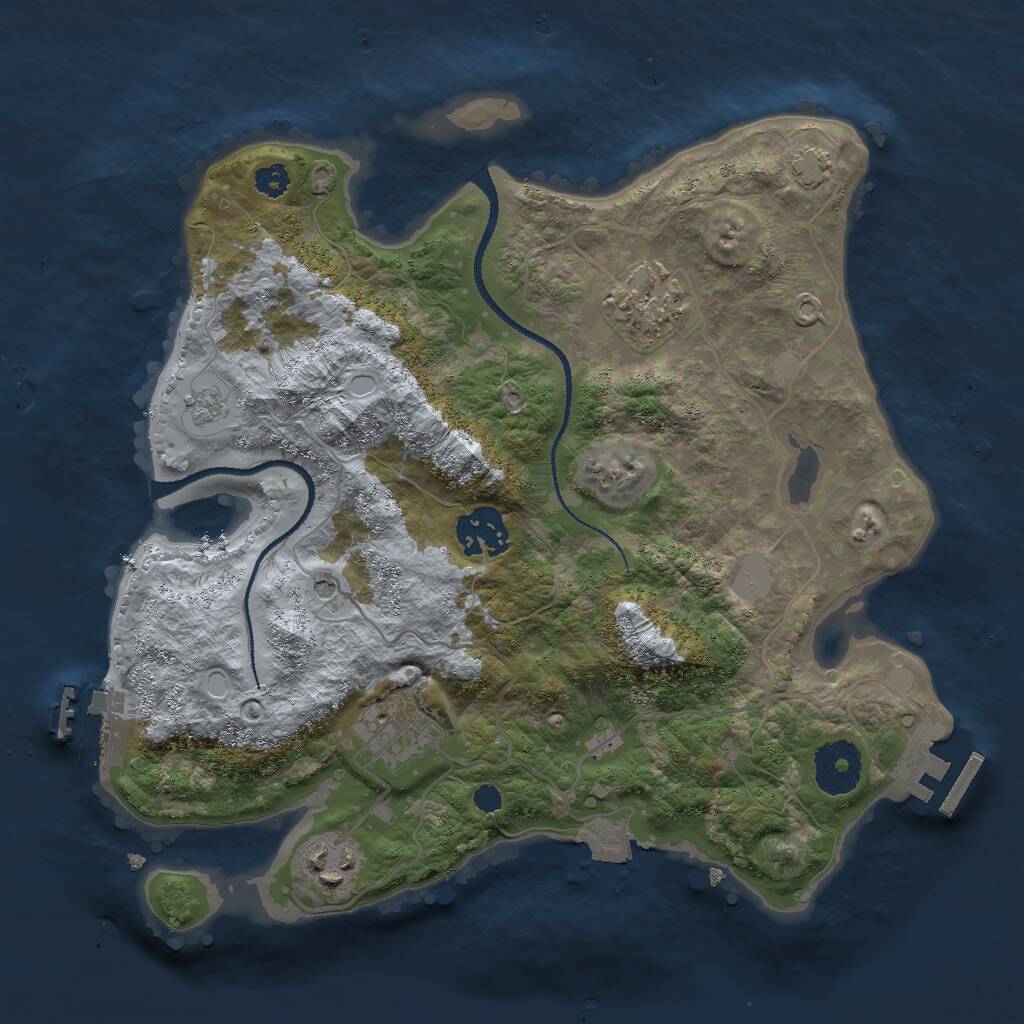 Rust Map: Procedural Map, Size: 3000, Seed: 53862, 10 Monuments