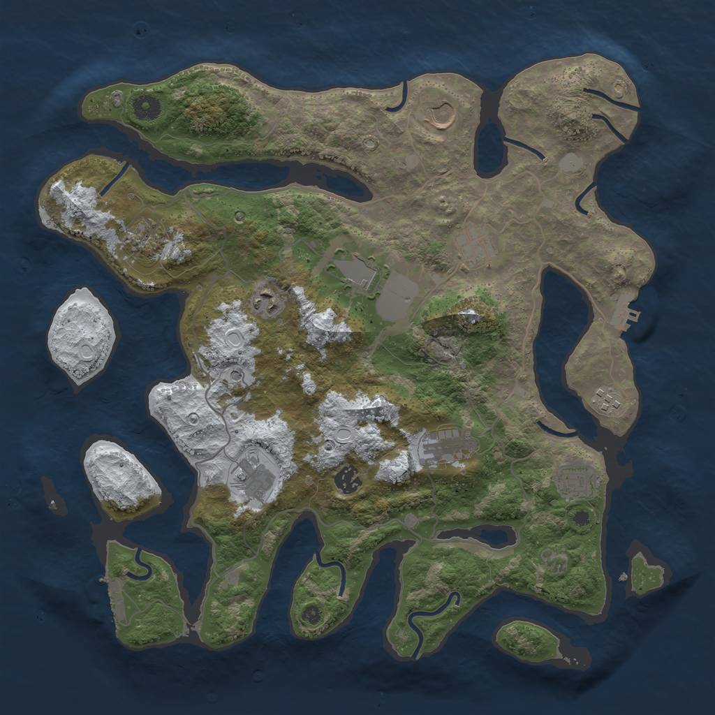 Rust Map: Procedural Map, Size: 4000, Seed: 407484, 18 Monuments