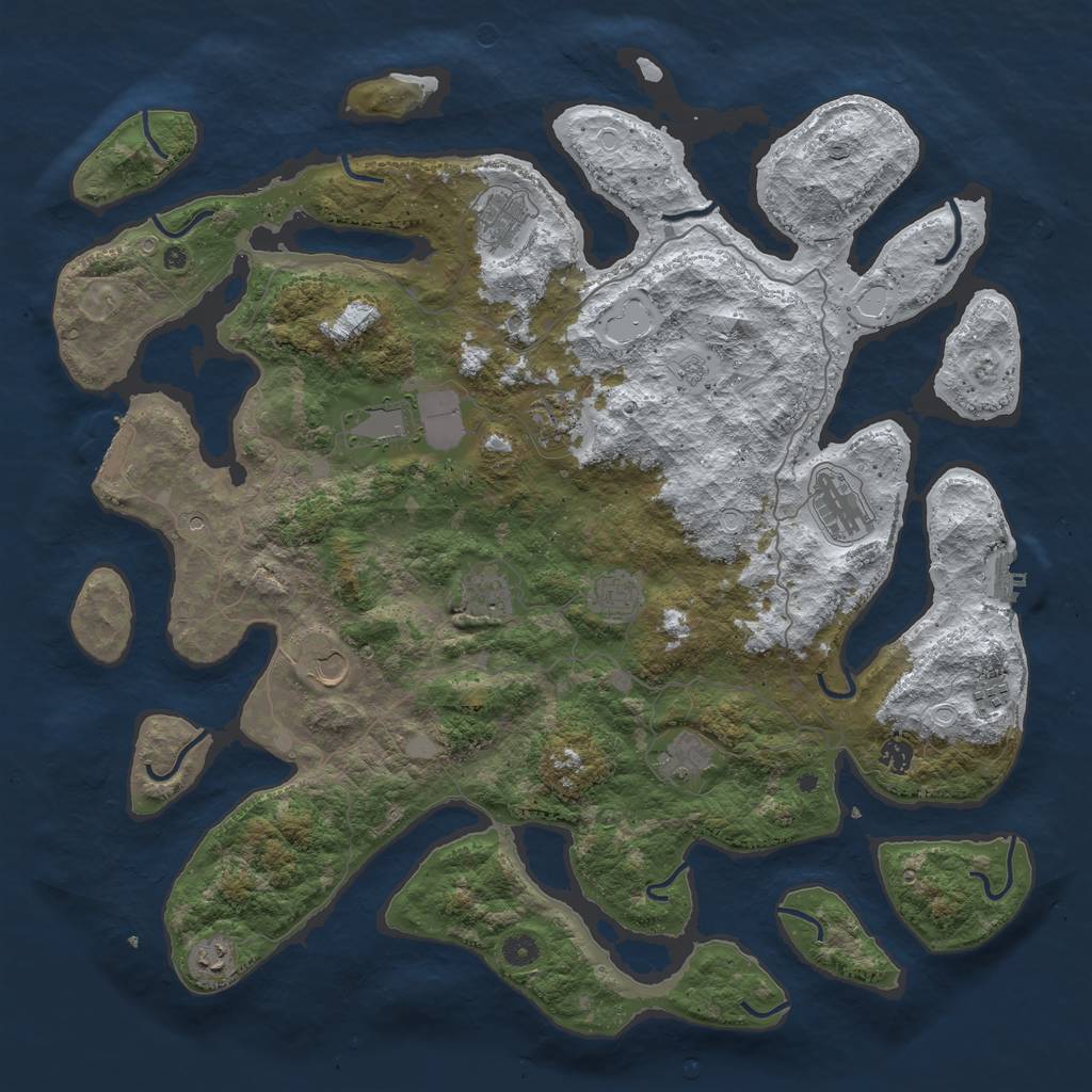 Rust Map: Procedural Map, Size: 4800, Seed: 4800, 20 Monuments