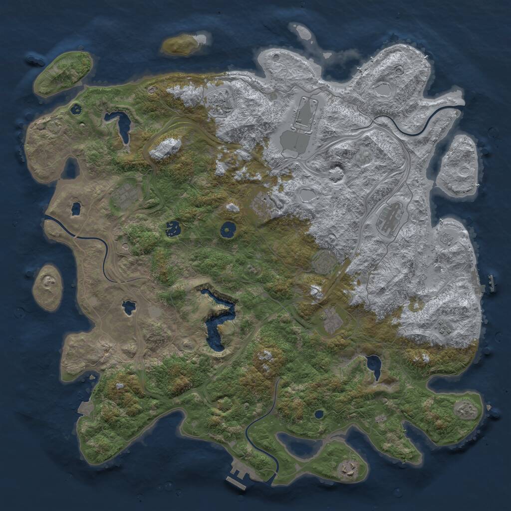 Rust Map: Procedural Map, Size: 4800, Seed: 4800, 16 Monuments