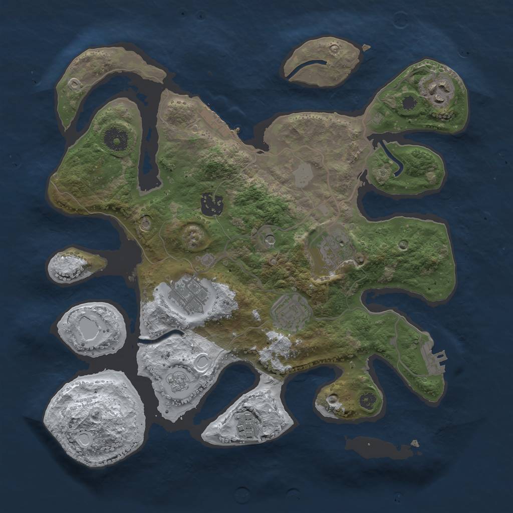Rust Map: Procedural Map, Size: 3200, Seed: 4250, 15 Monuments