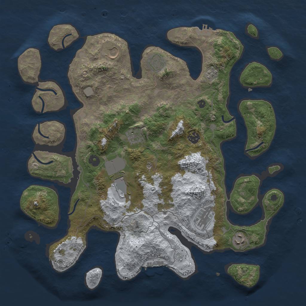 Rust Map: Procedural Map, Size: 4000, Seed: 1064528932, 17 Monuments