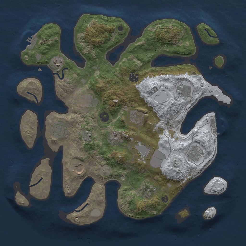 Rust Map: Procedural Map, Size: 3750, Seed: 9764543, 19 Monuments