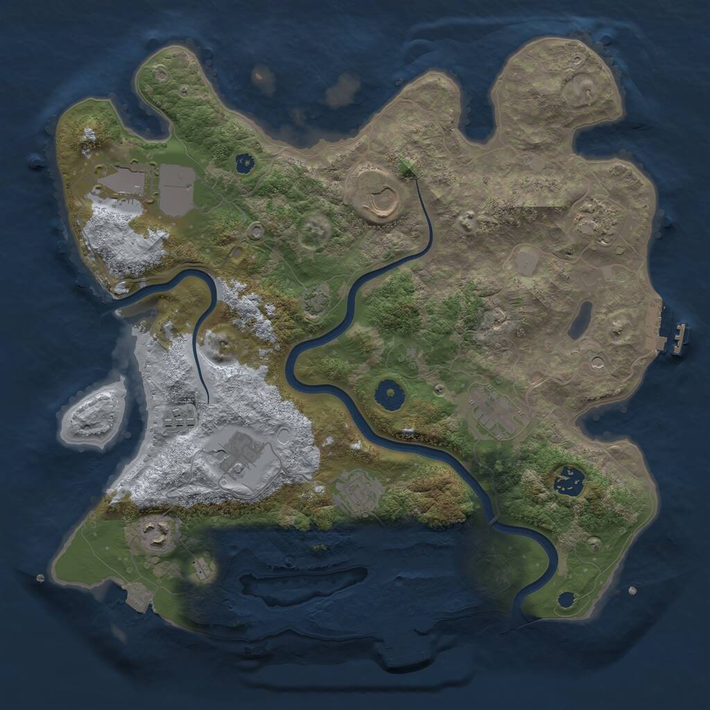 Rust Map: Procedural Map, Size: 3600, Seed: 1628523264, 14 Monuments