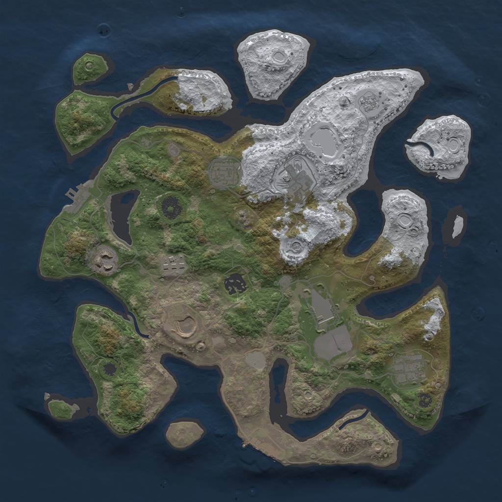 Rust Map: Procedural Map, Size: 3500, Seed: 5969275, 17 Monuments