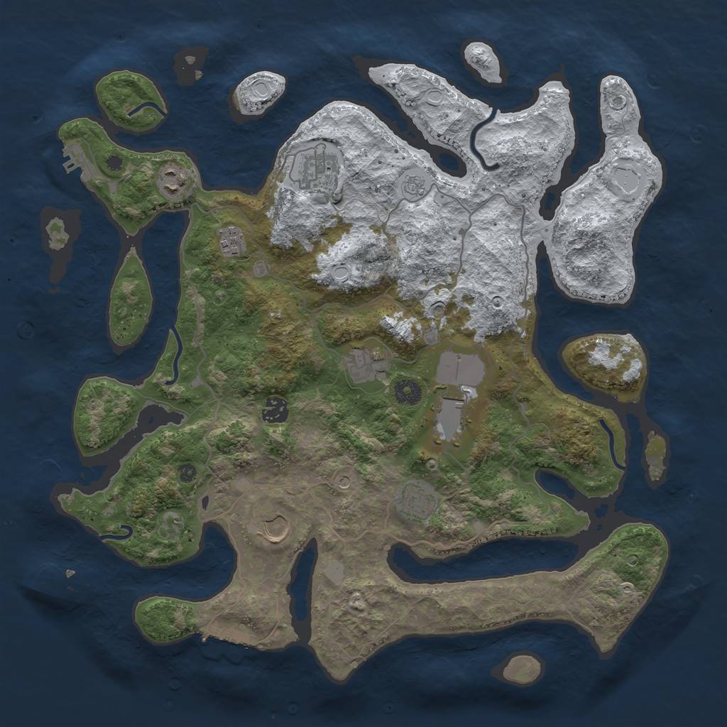 Rust Map: Procedural Map, Size: 4000, Seed: 5656556, 17 Monuments
