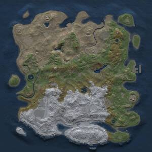 Thumbnail Rust Map: Procedural Map, Size: 4000, Seed: 15151325, 14 Monuments
