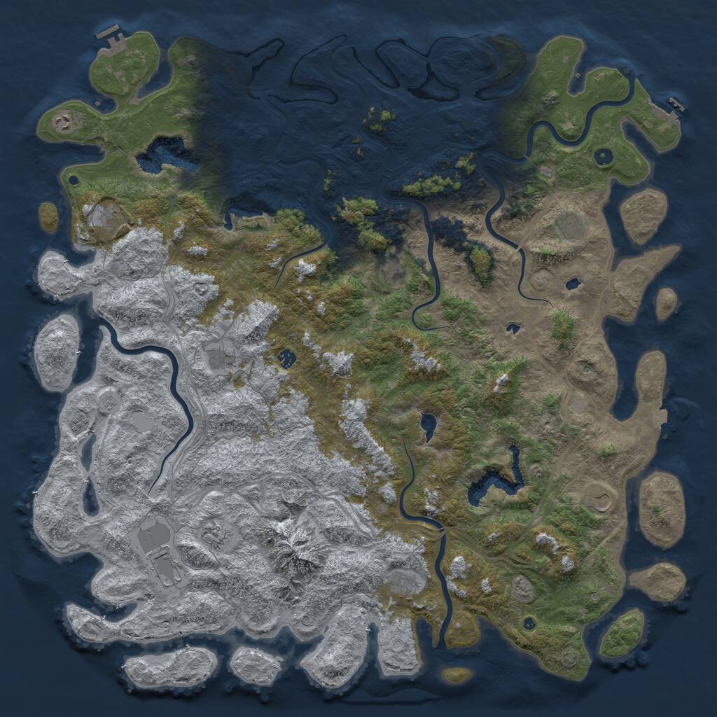 Rust Map: Procedural Map, Size: 6000, Seed: 35222534, 17 Monuments