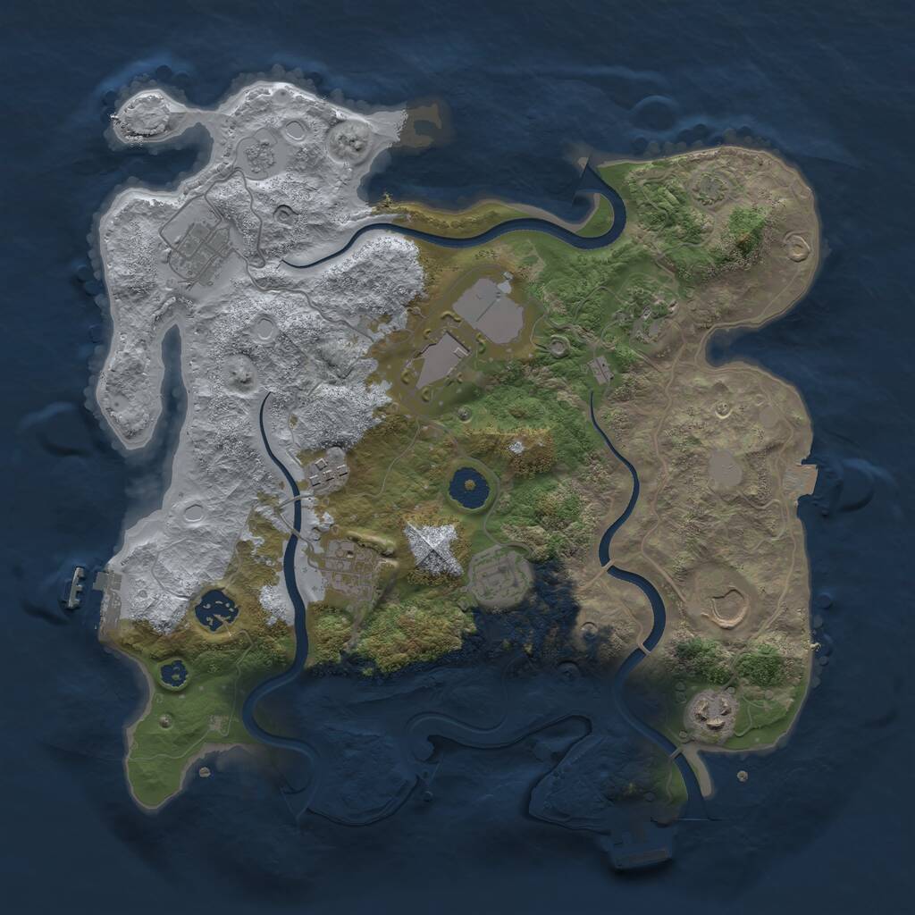 Rust Map: Procedural Map, Size: 3500, Seed: 5108524, 15 Monuments