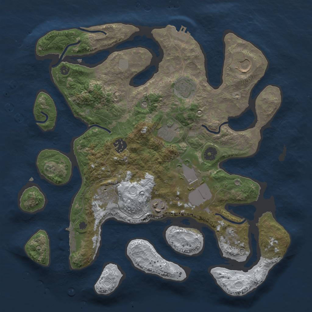 Rust Map: Procedural Map, Size: 3500, Seed: 191325, 15 Monuments