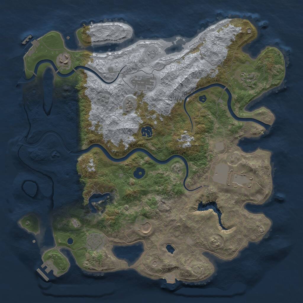 Rust Map: Procedural Map, Size: 4000, Seed: 171618, 14 Monuments