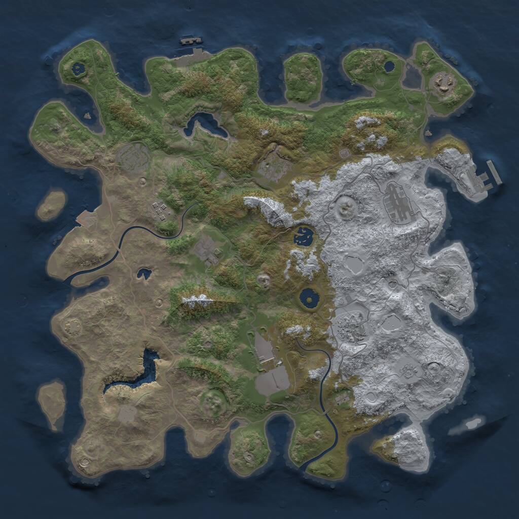 Rust Map: Procedural Map, Size: 4000, Seed: 490354, 15 Monuments