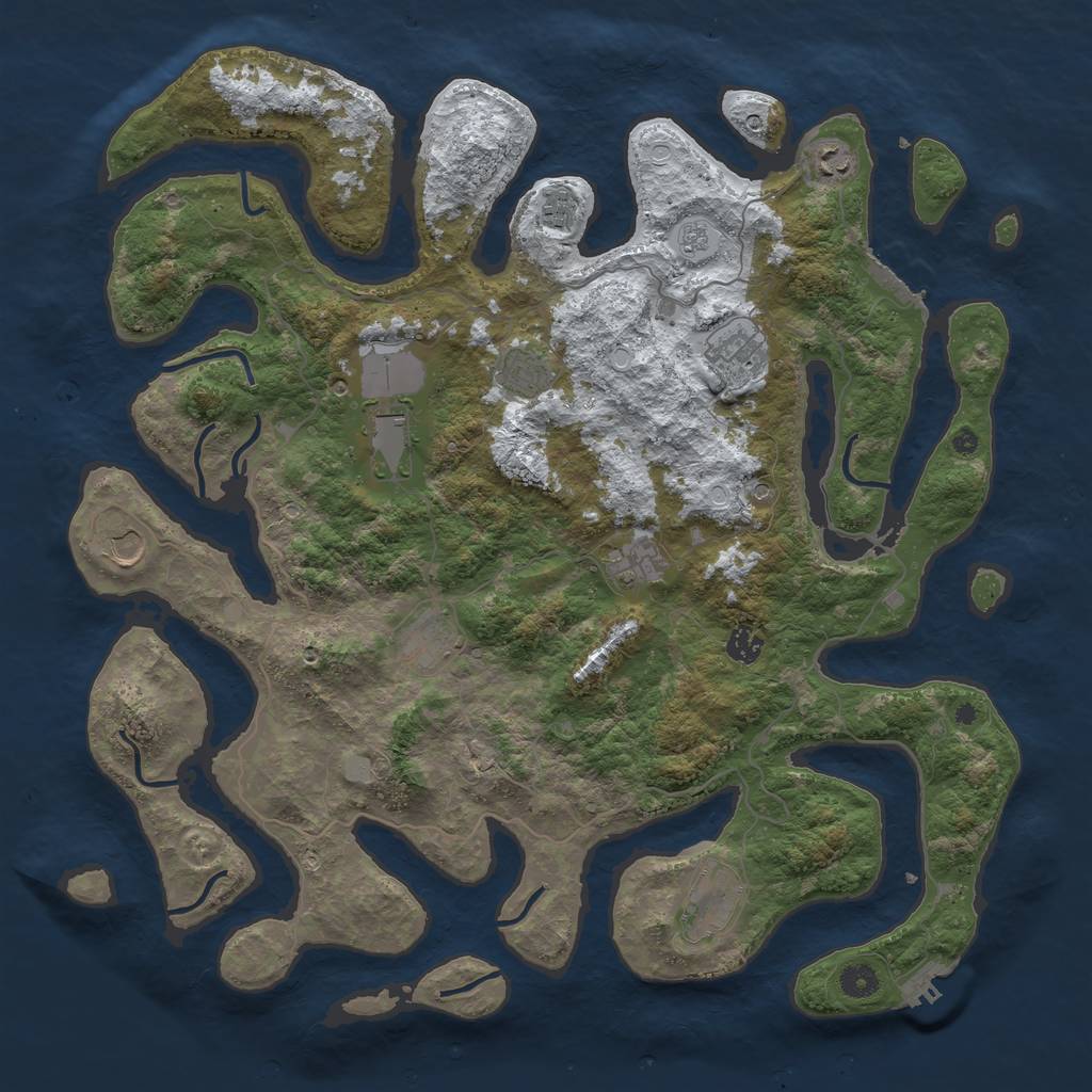 Rust Map: Procedural Map, Size: 4500, Seed: 149467847, 19 Monuments