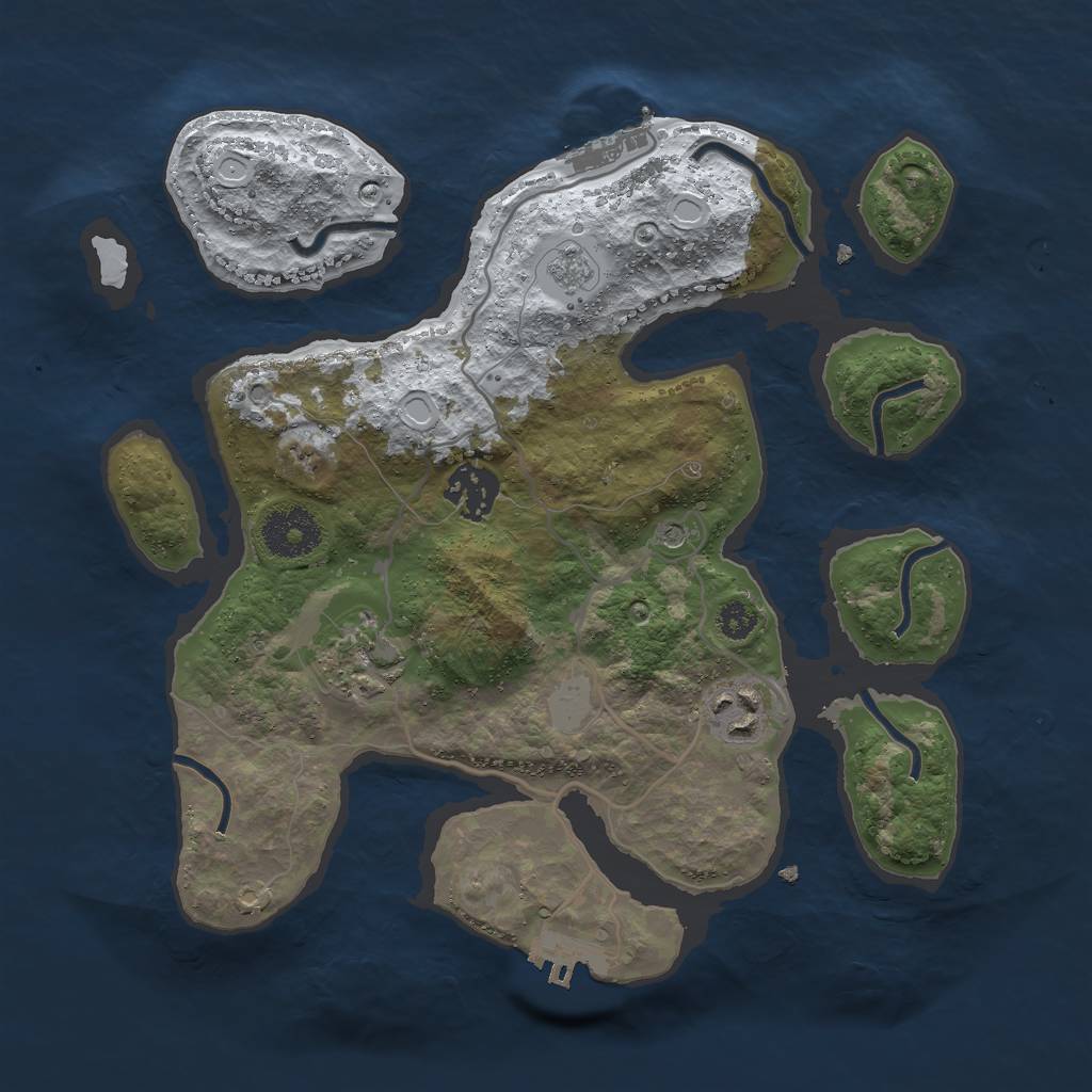 Rust Map: Procedural Map, Size: 3000, Seed: 692812661, 12 Monuments