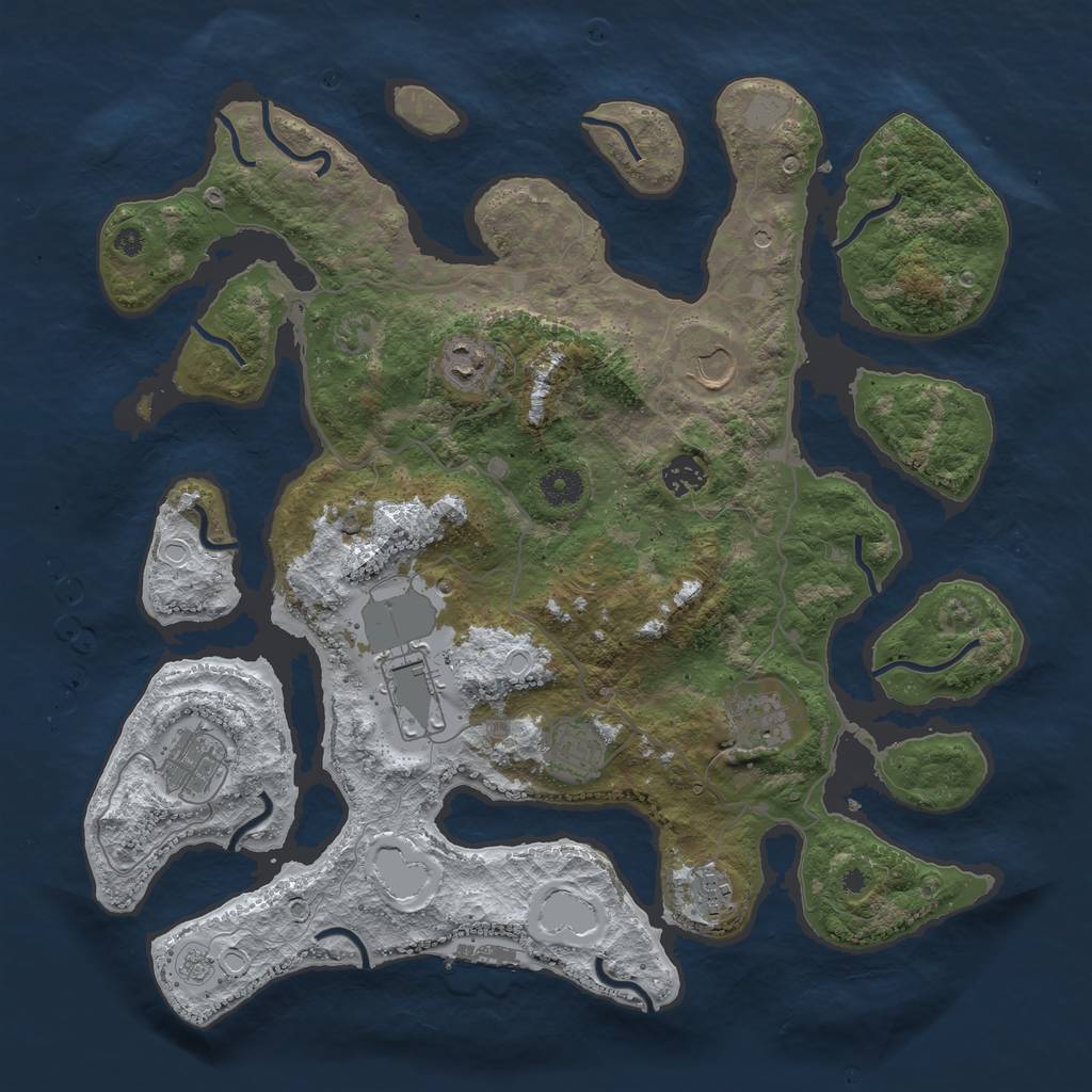 Rust Map: Procedural Map, Size: 4000, Seed: 631856, 16 Monuments