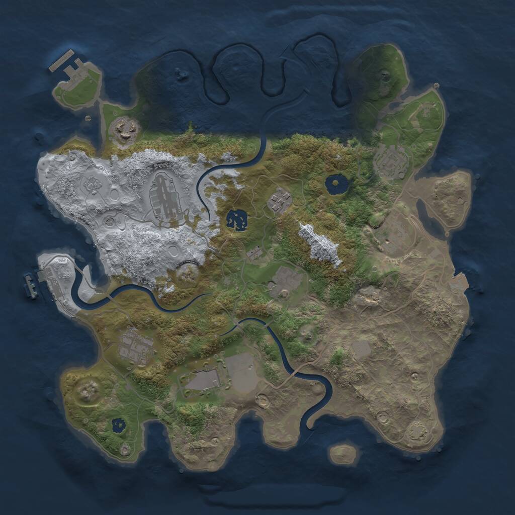 Rust Map: Procedural Map, Size: 3500, Seed: 5940773, 15 Monuments