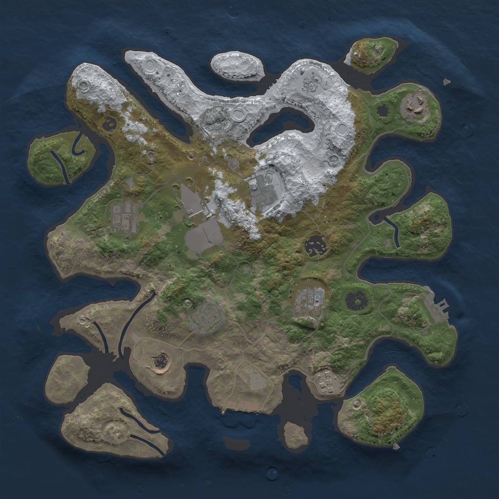 Rust Map: Procedural Map, Size: 3500, Seed: 4846663, 18 Monuments