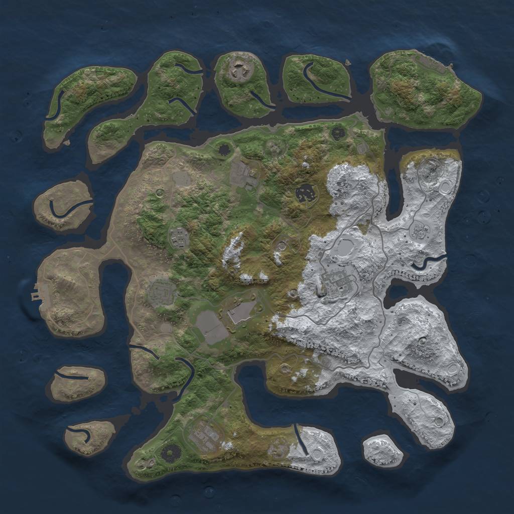 Rust Map: Procedural Map, Size: 4000, Seed: 540955, 17 Monuments