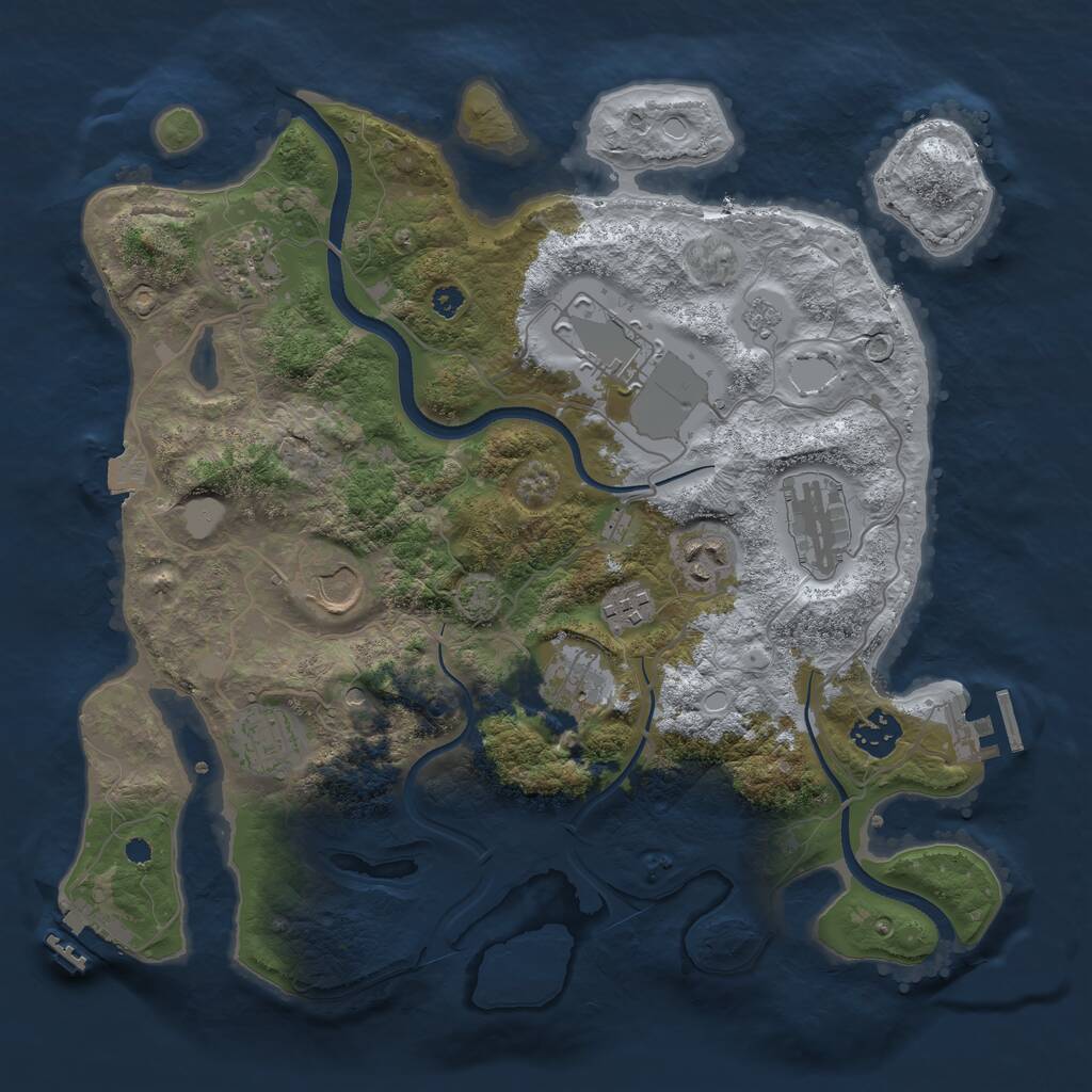 Rust Map: Procedural Map, Size: 3500, Seed: 5484730, 15 Monuments
