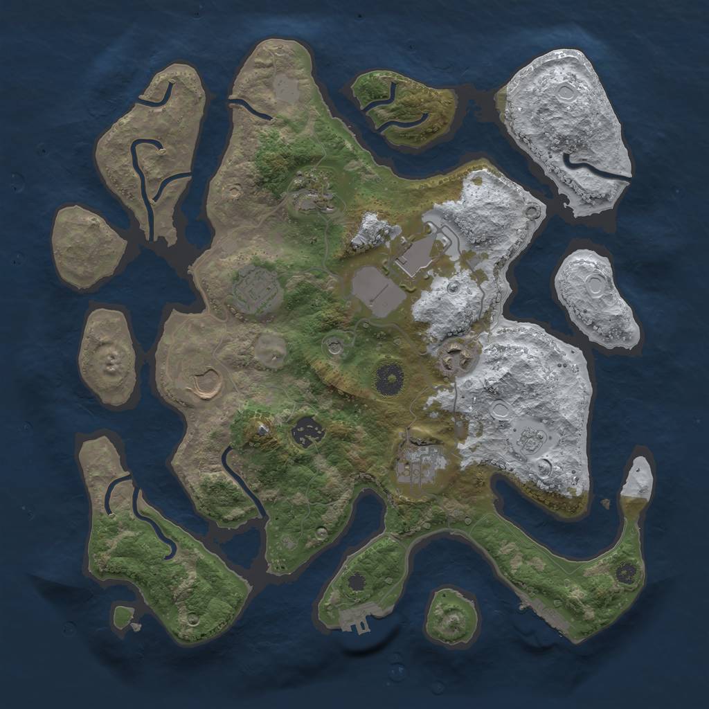Rust Map: Procedural Map, Size: 3500, Seed: 5481086, 16 Monuments