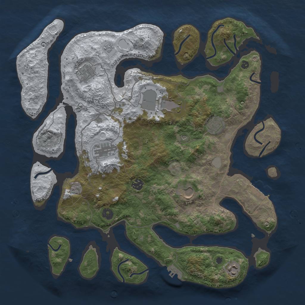 Rust Map: Procedural Map, Size: 4000, Seed: 601190, 17 Monuments