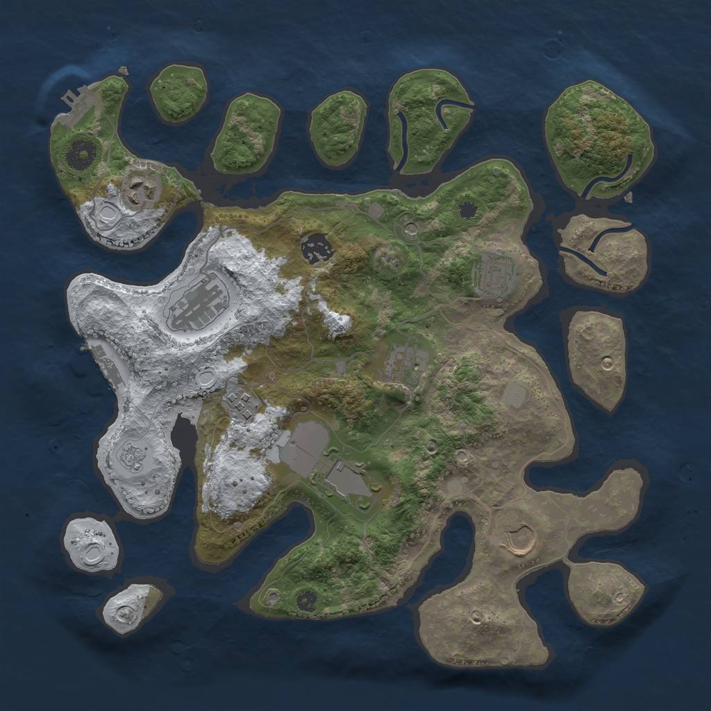Rust Map: Procedural Map, Size: 3500, Seed: 5129481, 17 Monuments