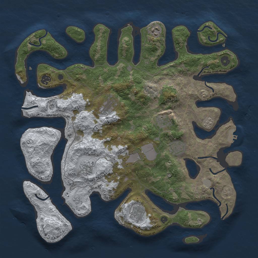 Rust Map: Procedural Map, Size: 4000, Seed: 753385, 17 Monuments