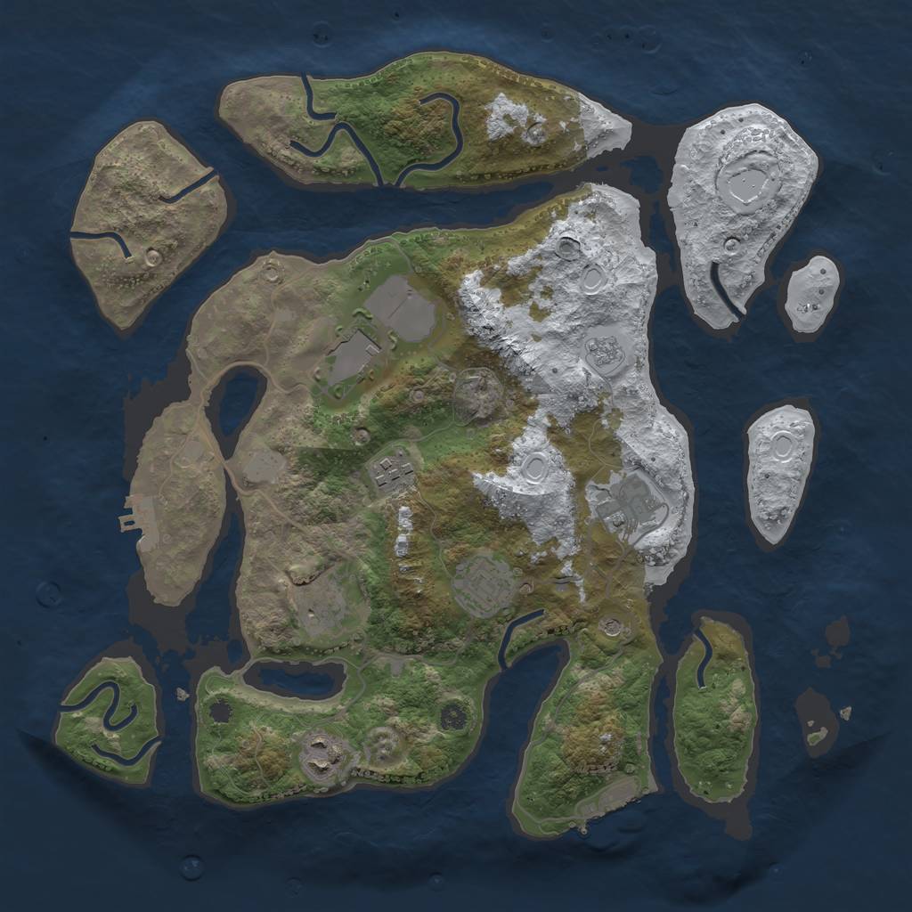 Rust Map: Procedural Map, Size: 3500, Seed: 5871872, 15 Monuments