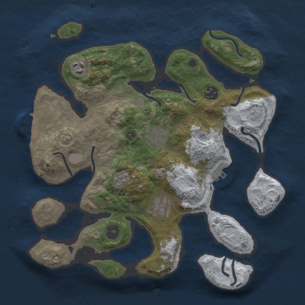 Rust Map: Procedural Map, Size: 3251, Seed: 6781, 14 Monuments