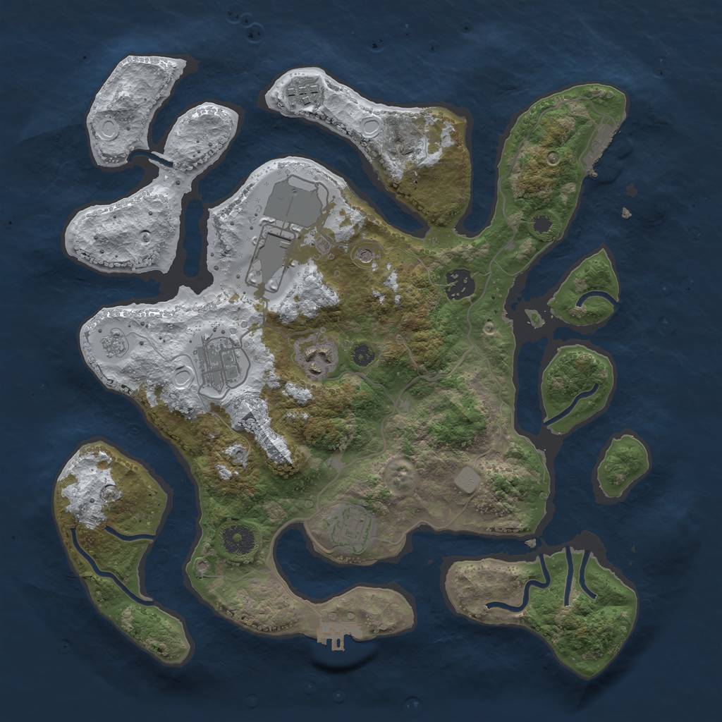 Rust Map: Procedural Map, Size: 3500, Seed: 2511773, 15 Monuments