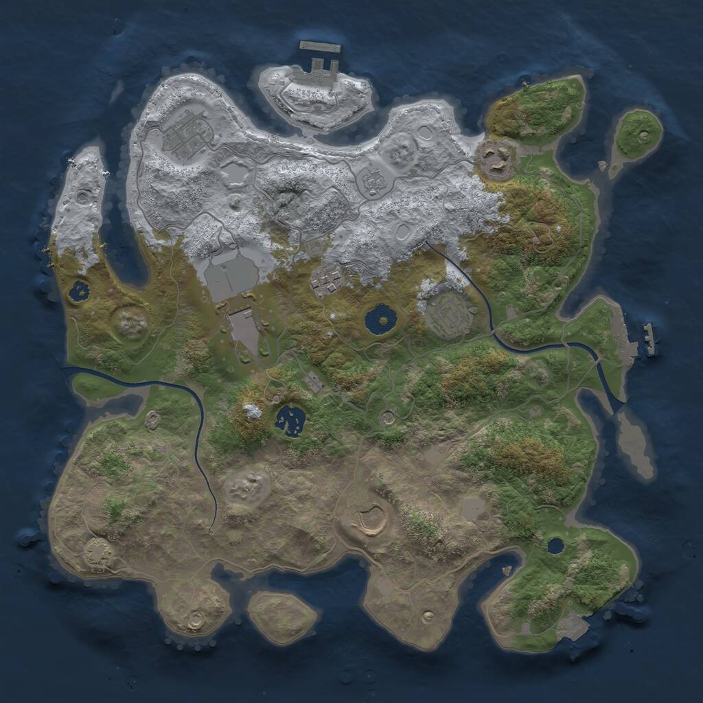 Rust Map: Procedural Map, Size: 3500, Seed: 1313598, 13 Monuments