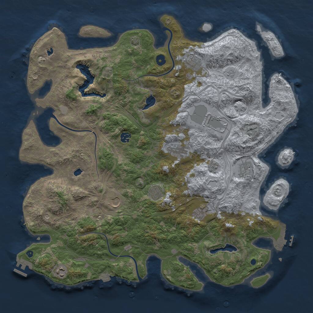 Rust Map: Procedural Map, Size: 4500, Seed: 1088486, 16 Monuments
