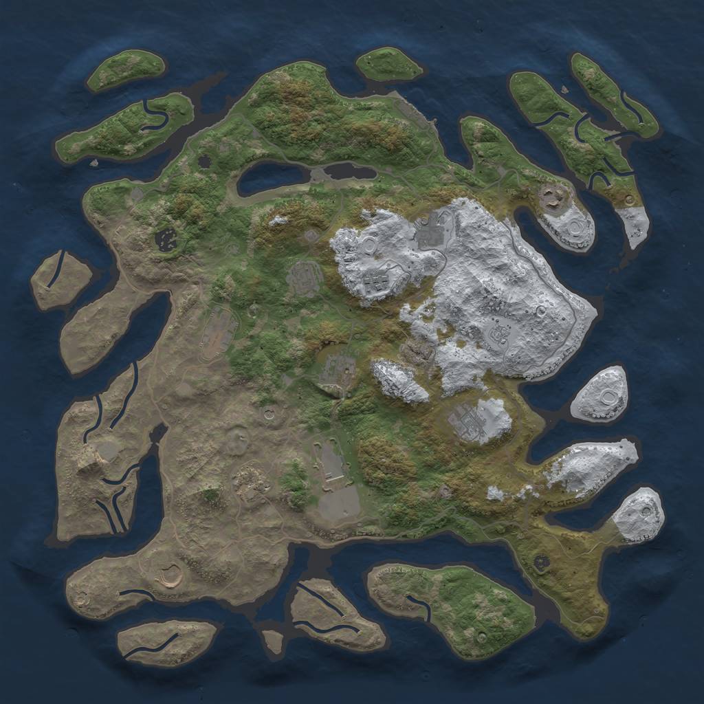 Rust Map: Procedural Map, Size: 4500, Seed: 1473944, 19 Monuments