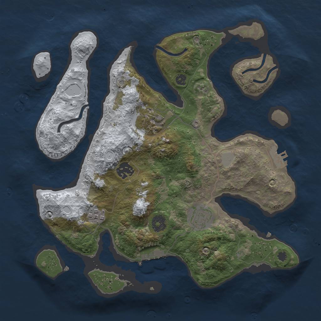 Rust Map: Procedural Map, Size: 3000, Seed: 197421535, 11 Monuments